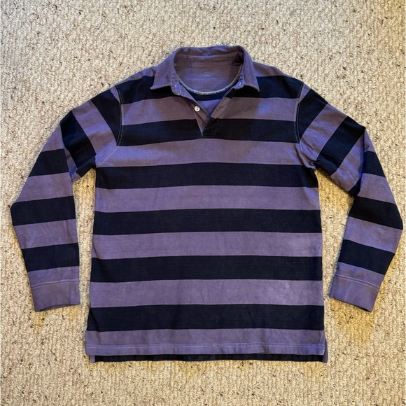 *3 for $9* Purple Striped Rugby Sweatshirt - Picture 2 of 12